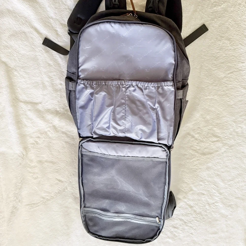 Ruvalino Diaper Bag Backpack with Changing Pad and Pacifier Case Dark Gray